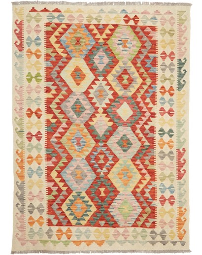 Tappeto Kilim Afghanistan marrone giallo 150x209