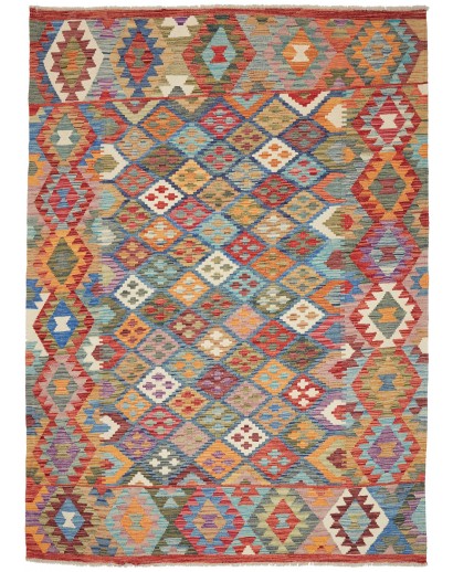 Tappeto Kilim Afghanistan marrone grigio 177x243