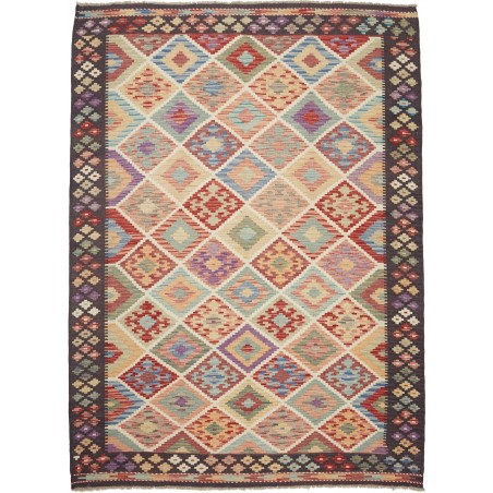 Tappeto Kilim Afghanistan marrone azzurro 180x240