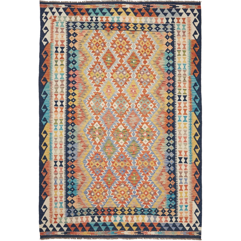 Tappeto Kilim Afghanistan marrone grigio 171x253