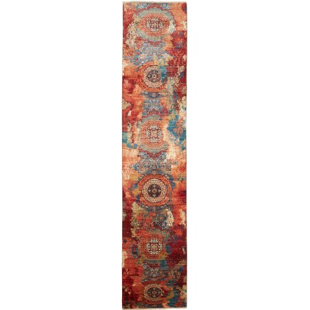 Tappeto Mona Pakistan rosso grigio 72x358