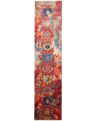 Tappeto Mona Pakistan marrone grigio 77x357