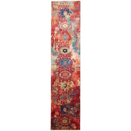 Tappeto Mona Pakistan marrone grigio 79x350