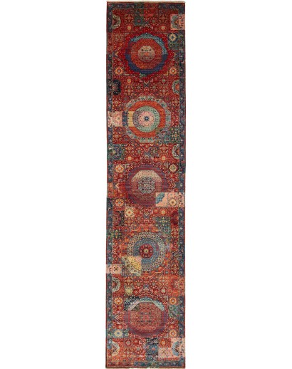 Tappeto Mamlouk Pakistan marrone azzurro 85x393