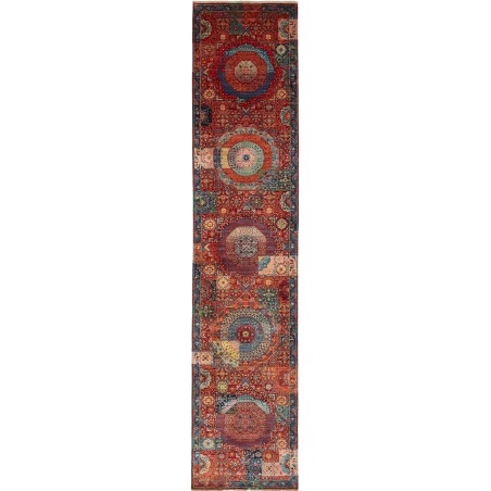 Tappeto Mamlouk Pakistan marrone azzurro 85x393