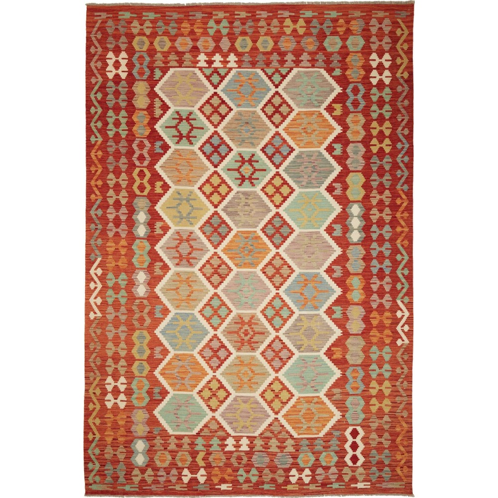 Tappeto Kilim Afghanistan marrone 201x297
