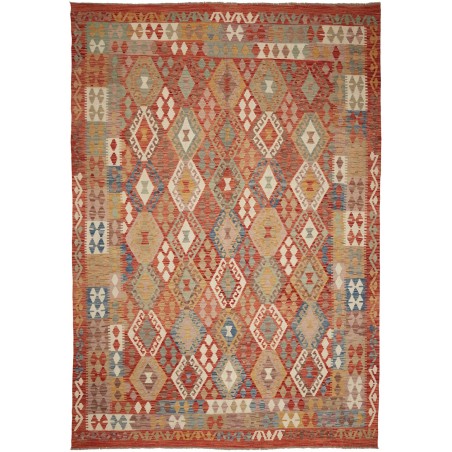 Tappeto Kilim Afghanistan rosso marrone 204x297