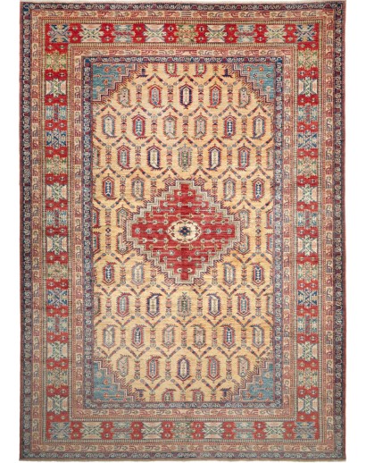 Tappeto Kazak Fine Pakistan marrone giallo 209x295