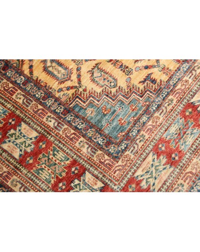 Tappeto Kazak Fine Pakistan marrone giallo 209x295