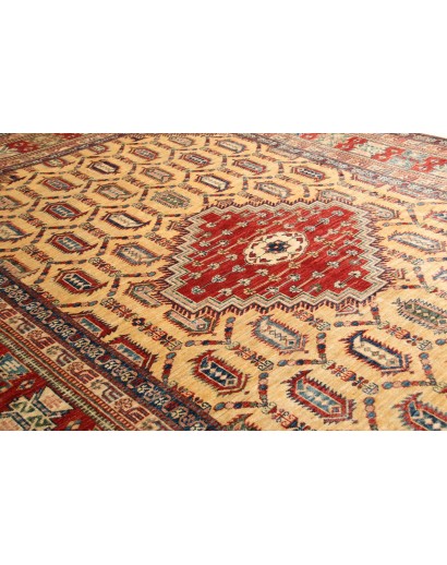 Tappeto Kazak Fine Pakistan marrone giallo 209x295