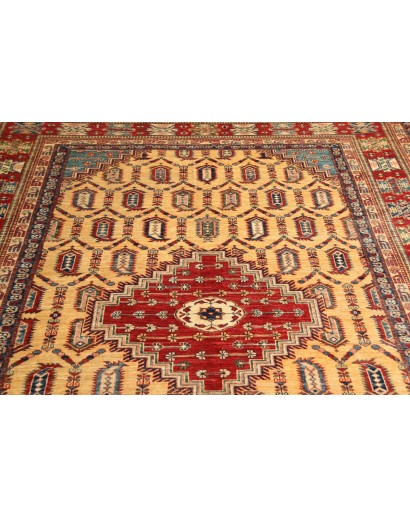 Tappeto Kazak Fine Pakistan marrone giallo 209x295