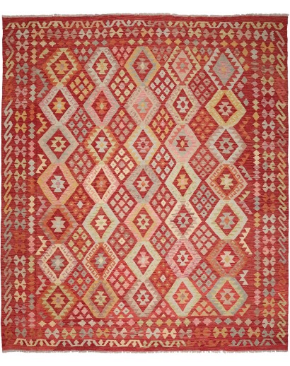 Tappeto Kilim Afghanistan rosso beige 253x297