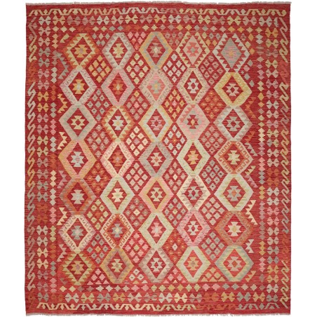 Tappeto Kilim Afghanistan rosso beige 253x297