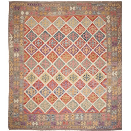 Tappeto Kilim Afghanistan marrone giallo 270x301
