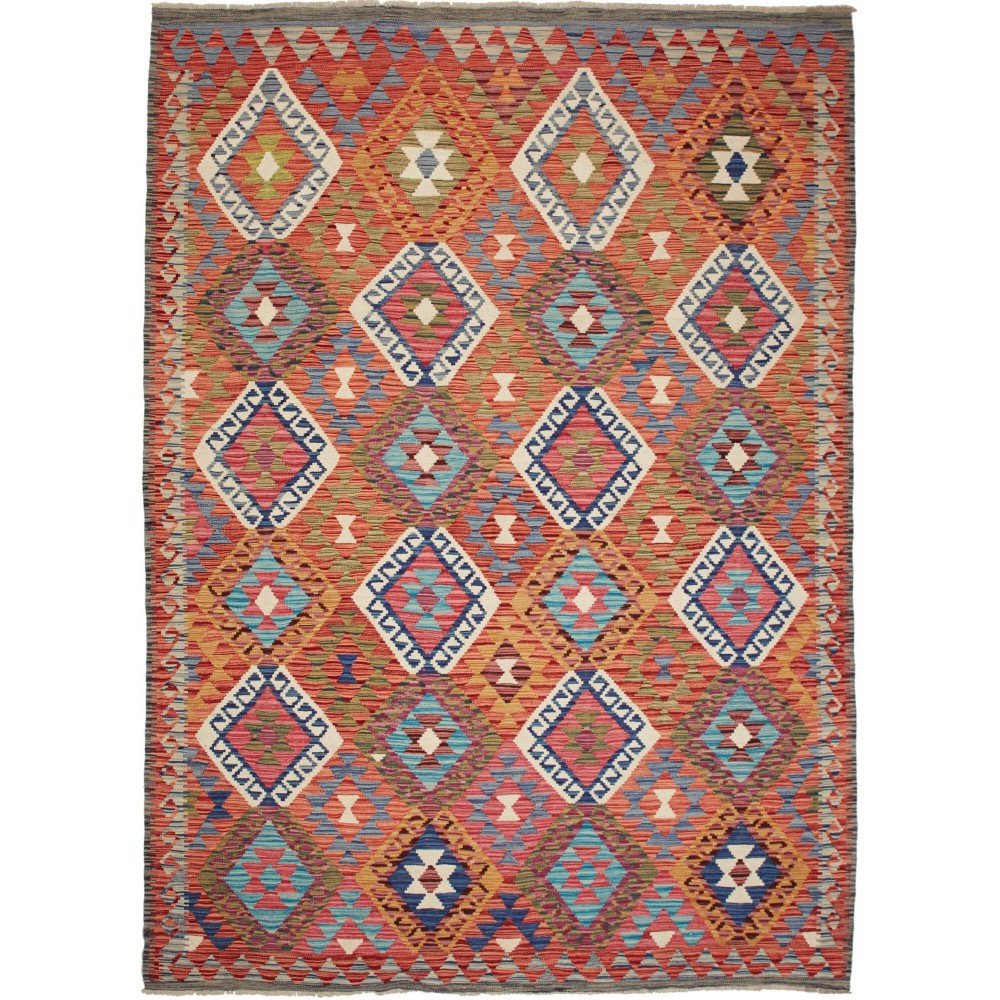 Tappeto Kilim Afghanistan rosso 181x251