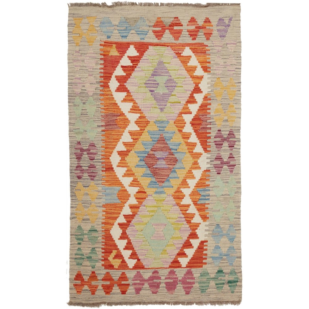 Tappeto Kilim Afghanistan marrone rosso 79x139 Tappeto Kilim Afghanistan marrone rosso 79x139