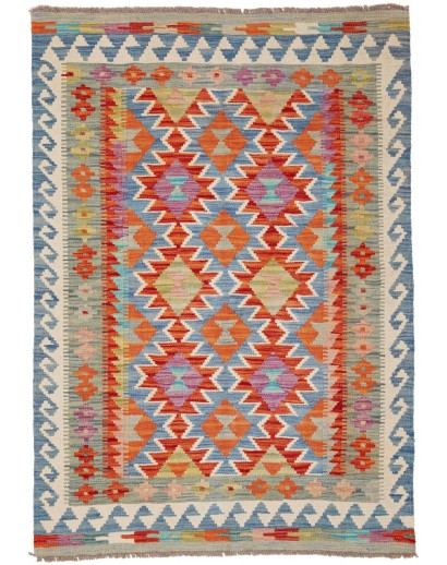 Tappeto Kilim Afghanistan marrone rosso 101x143