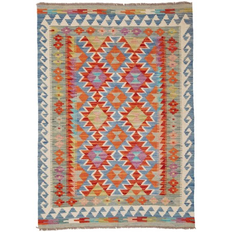 Tappeto Kilim Afghanistan marrone rosso 101x143