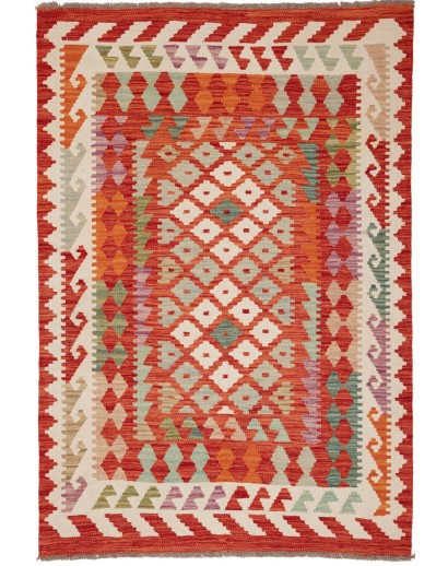 Tappeto Kilim Afghanistan marrone bianco 100x146