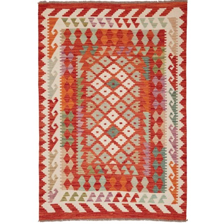 Tappeto Kilim Afghanistan marrone bianco 100x146