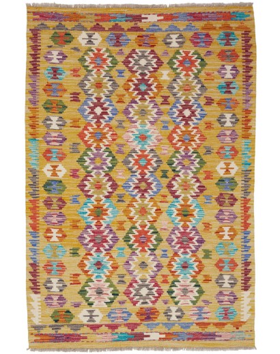 Tappeto Kilim Afghanistan marrone grigio 99x147