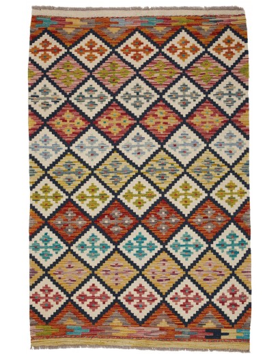 Tappeto Kilim Afghanistan marrone grigio 99x151