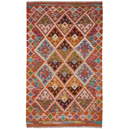 Tappeto Kilim Afghanistan rosso marrone 95x158
