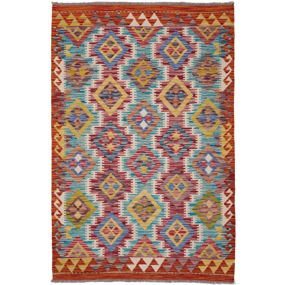 Tappeto Kilim Afghanistan marrone grigio 99x152