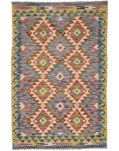 Tappeto Kilim Afghanistan marrone grigio 100x152