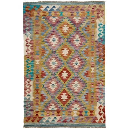Tappeto Kilim Afghanistan bianco grigio 99x155