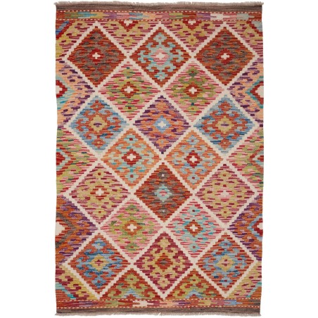 Tappeto Kilim Afghanistan marrone bianco 102x152
