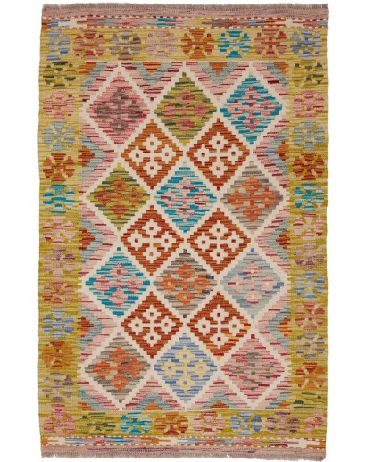 Tappeto Kilim Afghanistan marrone grigio 100x156