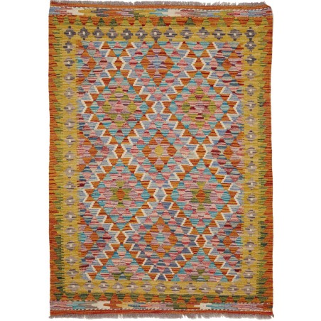 Tappeto Kilim Afghanistan arancione grigio 107x148