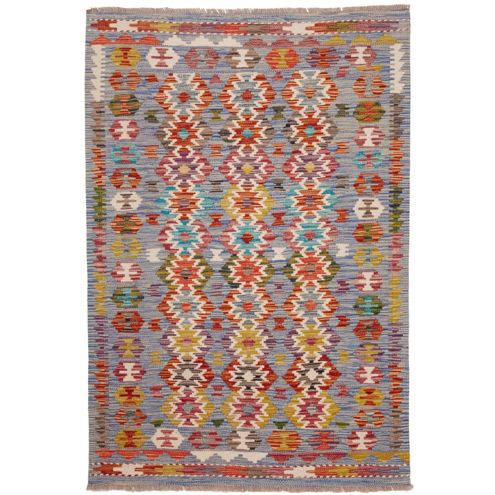 Tappeto Kilim Afghanistan marrone bianco 103x154