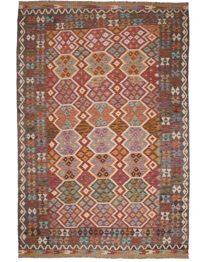 Tappeto Kilim Afghanistan azzurro beige 202x304