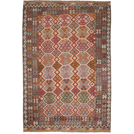 Tappeto Kilim Afghanistan azzurro beige 202x304