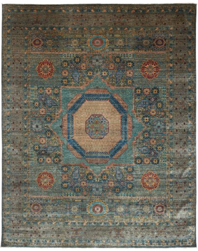 Tappeto Mamlouk Pakistan azzurro verde 251x317