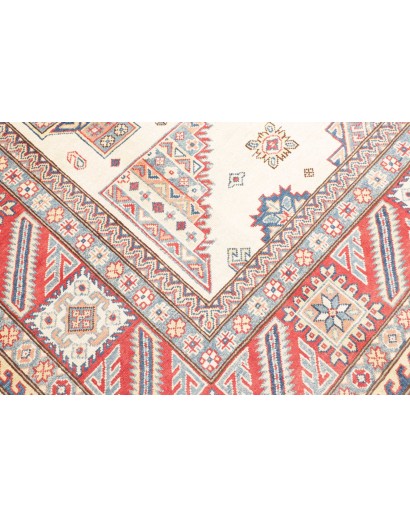 Tappeto Kazak Afghanistan bianco azzurro 248x342