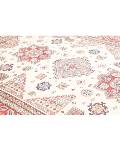 Tappeto Kazak Afghanistan bianco azzurro 248x342