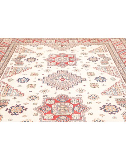 Tappeto Kazak Afghanistan bianco azzurro 248x342