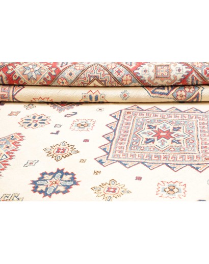 Tappeto Kazak Afghanistan bianco azzurro 248x342