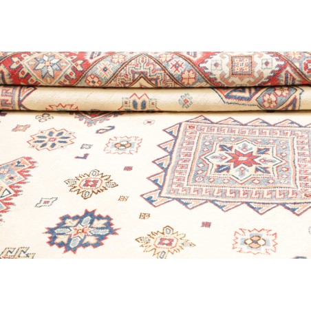 Tappeto Kazak Afghanistan bianco azzurro 248x342