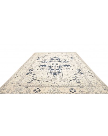 Tappeto Kazak Afghanistan bianco azzurro 308x400