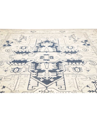 Tappeto Kazak Afghanistan bianco azzurro 308x400