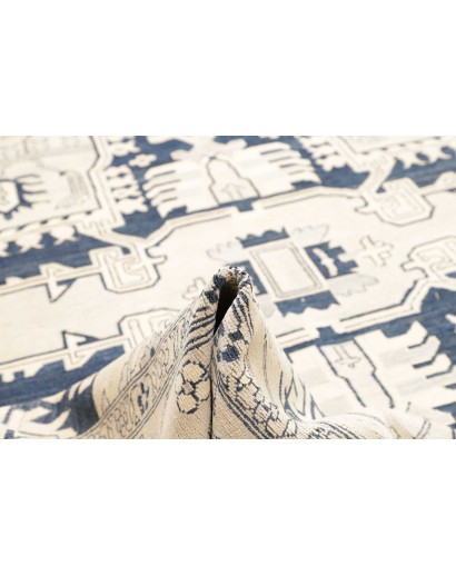 Tappeto Kazak Afghanistan bianco azzurro 308x400