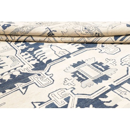 Tappeto Kazak Afghanistan bianco azzurro 308x400