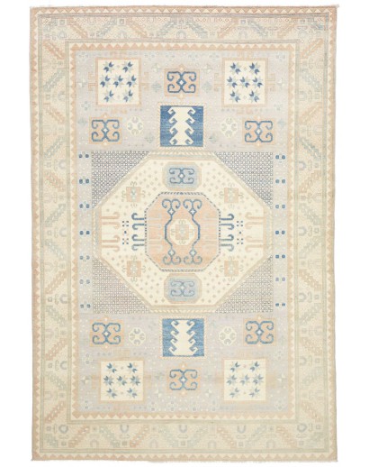 Tappeto Kazak Afghanistan bianco grigio 201x299