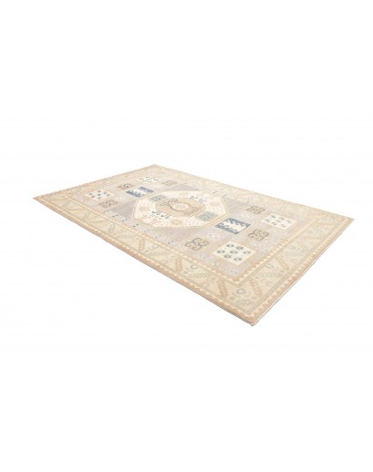Tappeto Kazak Afghanistan bianco grigio 201x299
