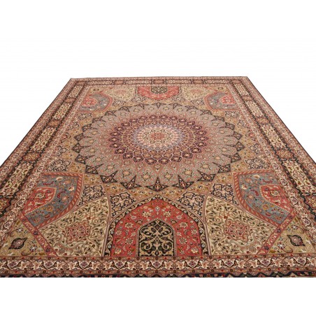 Tappeto Tabriz 50 Raj Persia marrone giallo 302x397