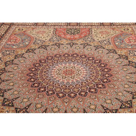 Tappeto Tabriz 50 Raj Persia marrone giallo 302x397